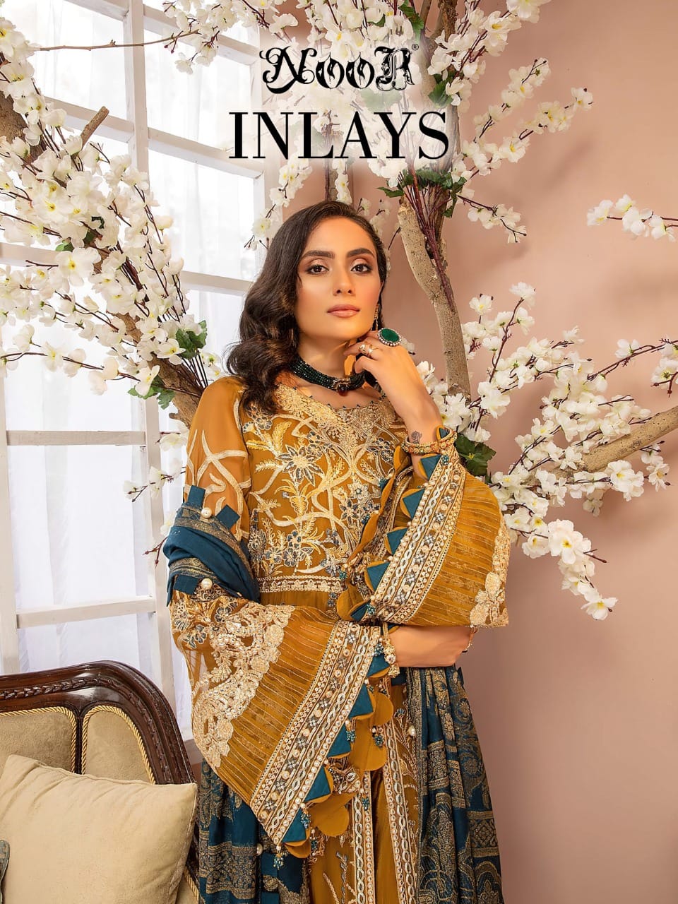 Noor Inlays Georgette Wedding Wear Heavy Pakistani Salwar Kameez Collection